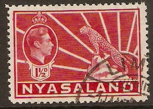 Nyasaland 1938 1d Carmine. SG132.