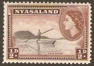 Nyasaland 1953 d Black and chocolate. SG173.