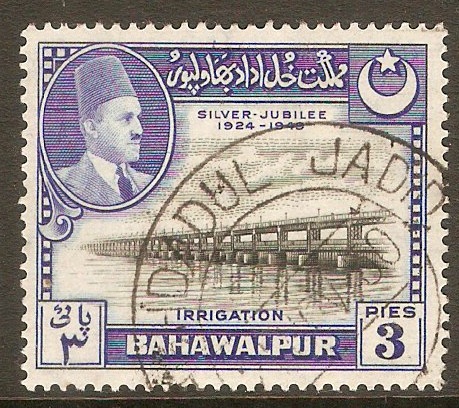 Bahawalpur 1949 3p Silver Jubilee series. SG39.