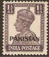Pakistan 1947 1a Dull violet. SG5.