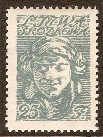 Central Lithuania 1920 25f Grey. SG14.