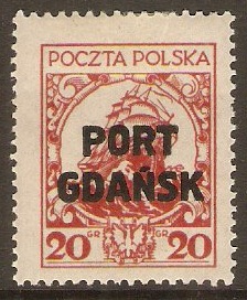 Port Gdansk 1926 20g Red. R17.