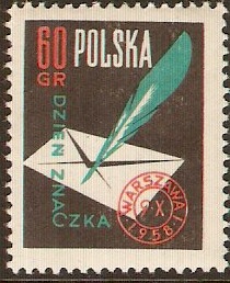 Poland 1958 Stamp Day. SG1068.
