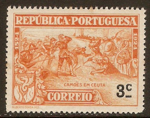 Portugal 1924 3c Camoens Commemoration series. SG601.