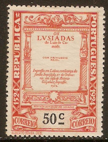 Portugal 1924 50c Camoens Commemoration series. SG615.