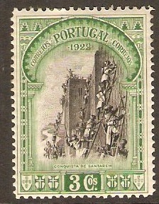 Portugal 1928 3c Green Independence Series. SG781