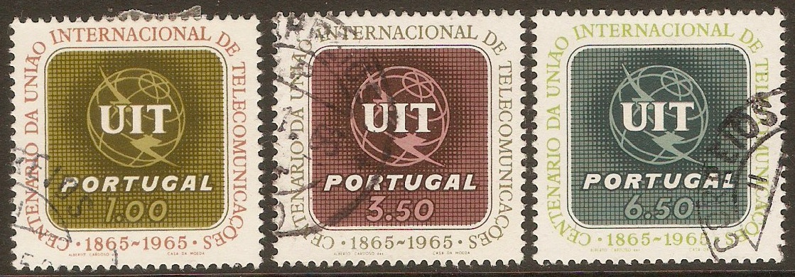 Portugal 1965 ITU Centenary Stamps. SG1268-SG1270.