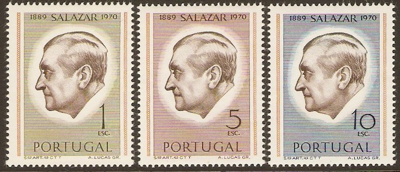 Portugal 1971 Salazar Commemoration Set. SG1422-SG1424.