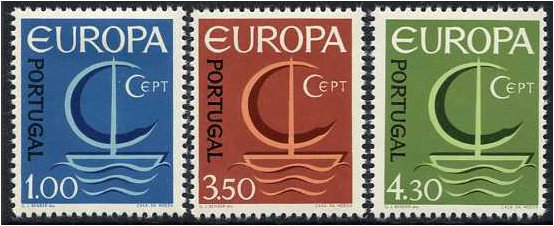 Portugal 1966 Europa Stamp Set. SG1298-SG1300.