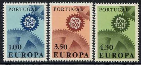 Portugal 1967 Europa Stamp Set. SG1312-SG1314.