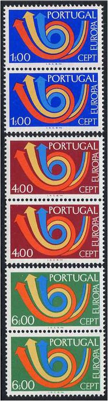 Portugal 1973 Europa Stamp Set. SG1496-SG1498.