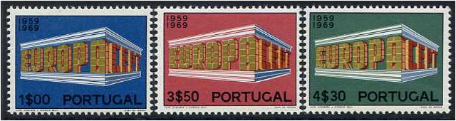 Portugal 1969 Europa Stamp Set. SG1356-SG1358.