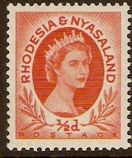 Rhodesia & Nyasaland 1954 d Orange-red. SG1.