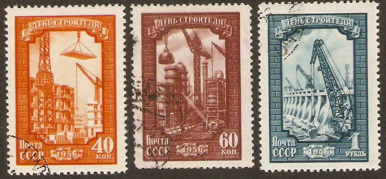 Russia 1956 Builders Day Set. SG1996a-SG1998.