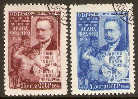 Russia 1956 Franko Commemoration set. SG2003-SG2004.