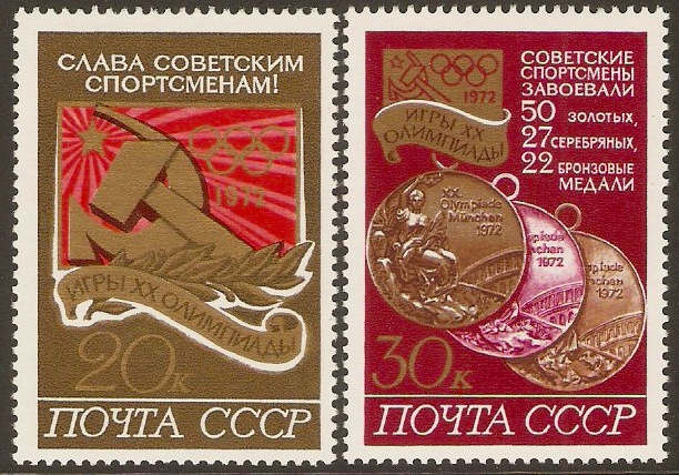 Russia 1972 Olympic Victories set. SG4112-SG4113.