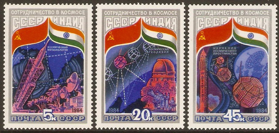Russia 1984 Space Cooperation set. SG5424-SG5426.