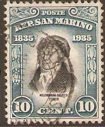 San Marino 1935 10c black and greenish-blue. SG216.