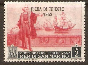 San Marino 1952 2l Trieste Fair series. SG439.