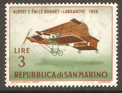 San Marino 1962 3l Vintage Aircraft series. SG661.