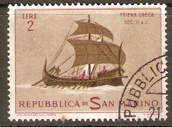San Marino 1963 2l Ancient Ships series. SG691.