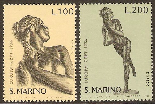 San Marino 1974 Europa Stamps. SG1002-SG1003.