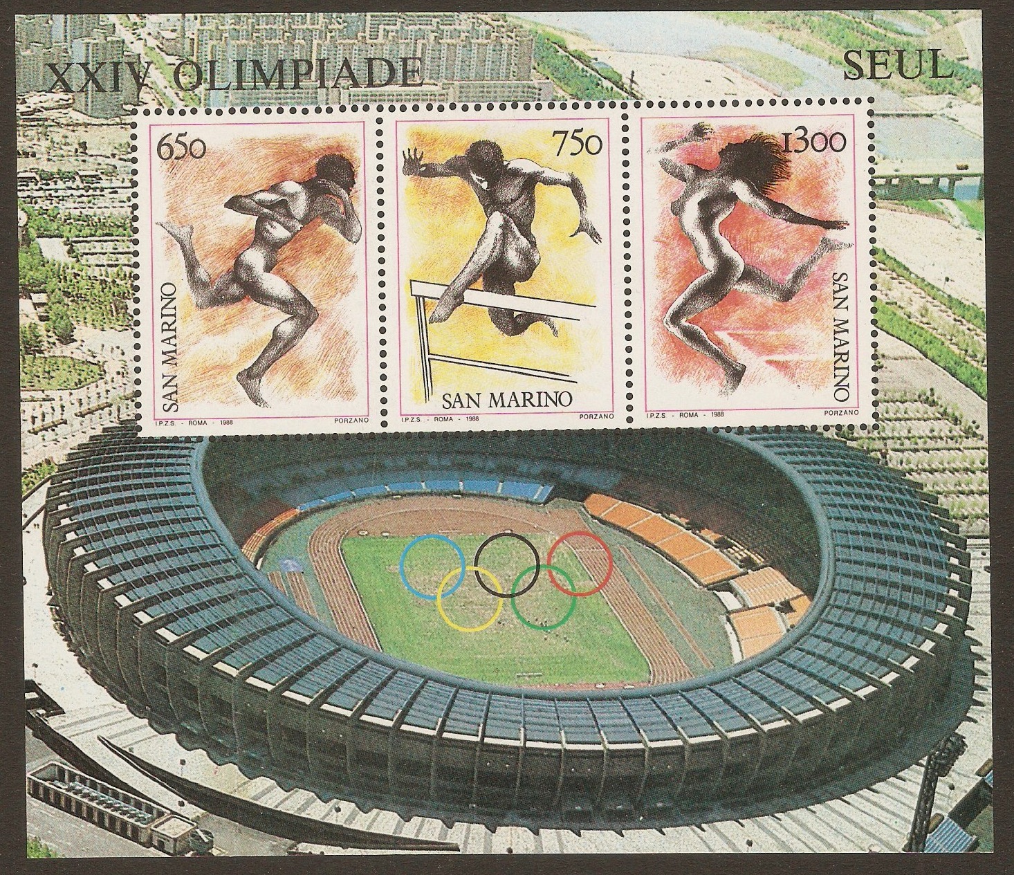 San Marino 1988 Olympic Games sheet. SGMS1330.