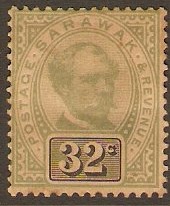 Sarawak 1888 32c green and black. SG19.