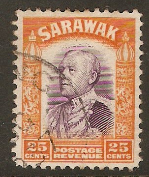 Sarawak 1934 25c Violet and orange. SG117.