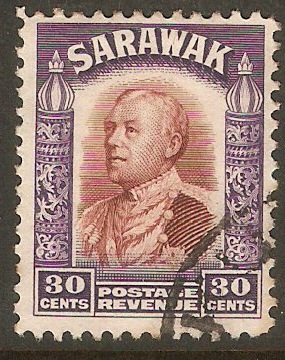 Sarawak 1934 30c Red-brown and violet. SG118.