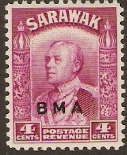Sarawak 1945 4c bright purple. SG129.