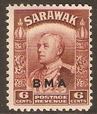 Sarawak 1945 6c lake-brown. SG131.
