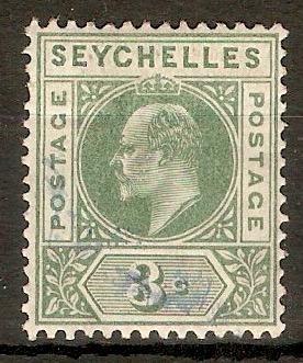 Seychelles 1906 3c Dull green. SG61.