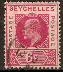 Seychelles 1906 6c Carmine. SG62.