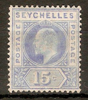 Seychelles 1906 15c Ultramarine. SG64.