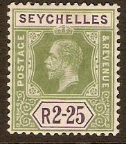 Seychelles 1917 2r.25 Yellow-green and violet. SG96.