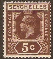 Seychelles 1921 5c deep brown. SG103.