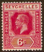 Seychelles 1921 6c carmine. SG104.