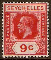 Seychelles 1921 9c red. SG106.