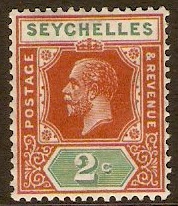 Seychelles 1921 2c Chestnut and green. SG98.