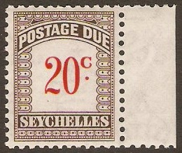 Seychelles 1951 20c Scarlet and brown. SGD7.