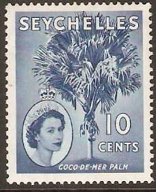 Seychelles 1954 10c Chalky blue. SG176a.