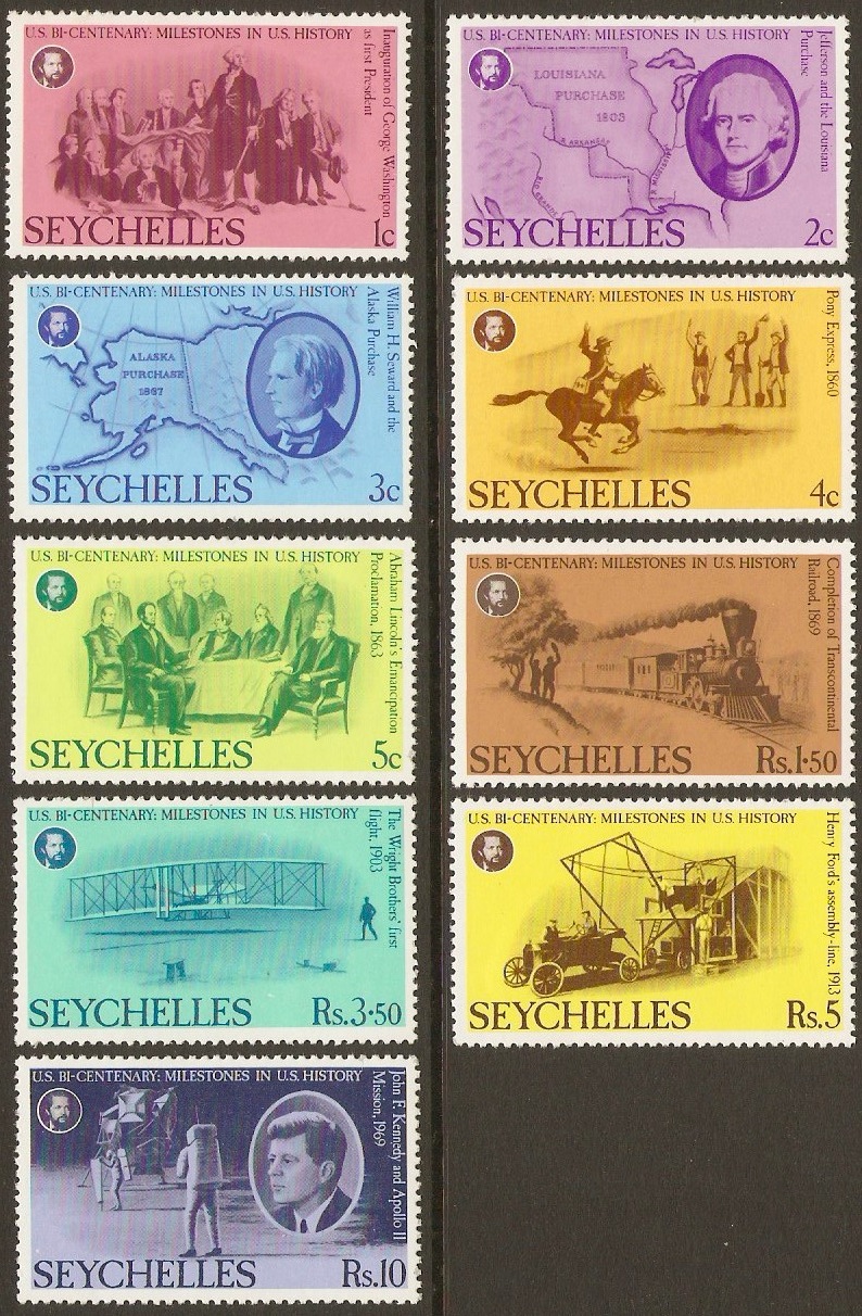 Seychelles 1976 American Revolution Set. SG383-SG391.