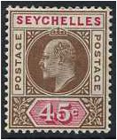 Seychelles 1903 45c. Brown and Carmine. SG53.