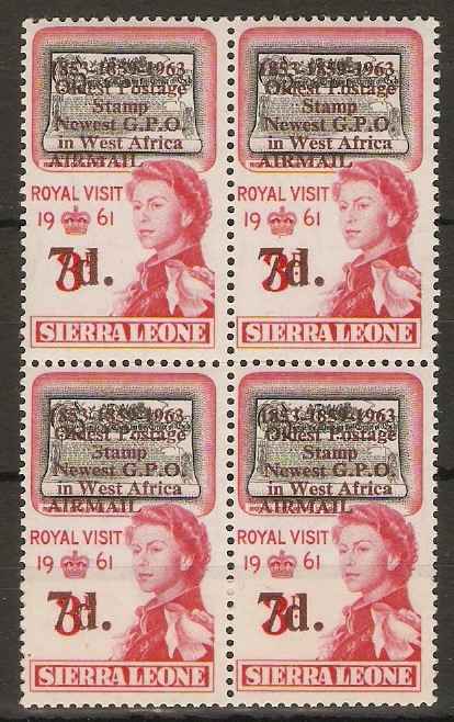 Sierra Leone 1963 7d on 3d Postal Commemoration Series. SG279.
