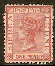 Sierra Leone 1872 1d Rose-red. SG11. - Click Image to Close