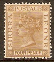 Sierra Leone 1884 4d Brown. SG33. - Click Image to Close