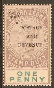 Sierra Leone 1897 1d Dull purple and green. SG54.