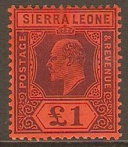 Sierra Leone 1904 1 Purple on red paper. SG98.