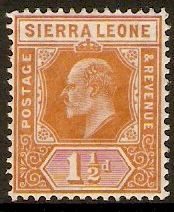 Sierra Leone 1907 1d Orange. SG101.